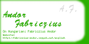 andor fabriczius business card